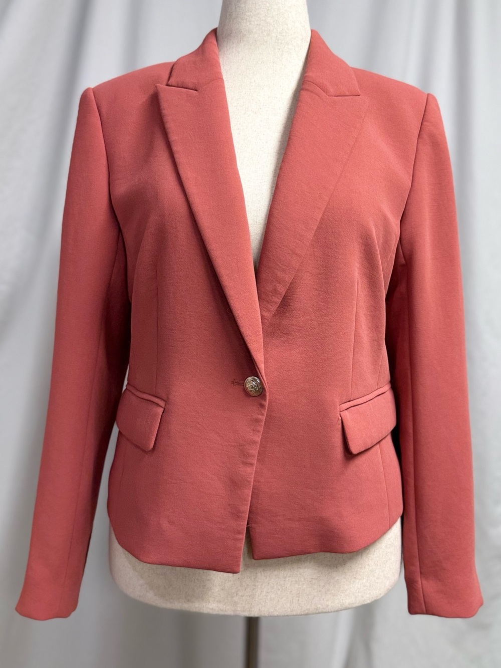 Ann Taylor Sakmon Coral Single-Button Blazer